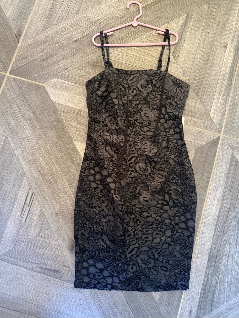 Black Lace-Overlay Bodycon Dress